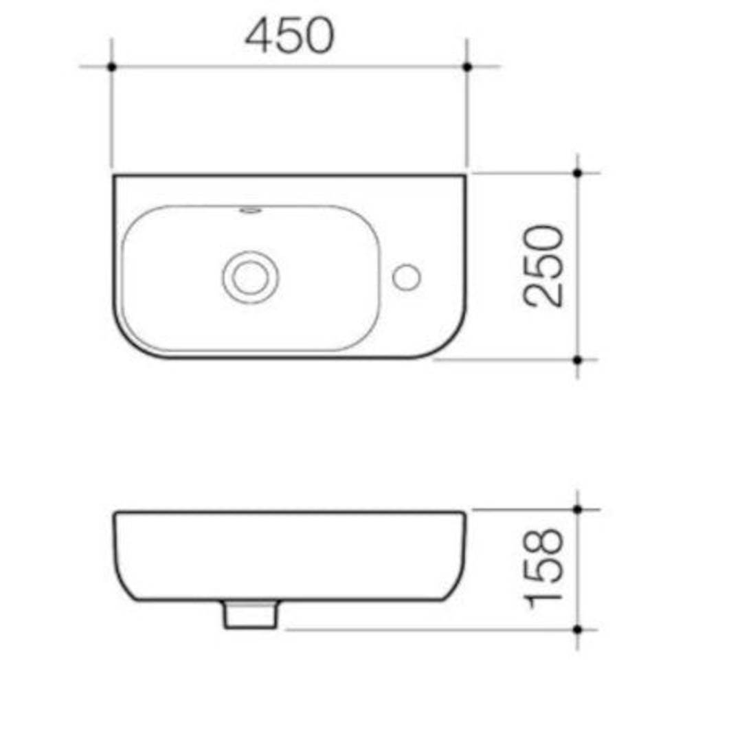 Caroma Luna Hand Wall Basin 1 Tap Hole