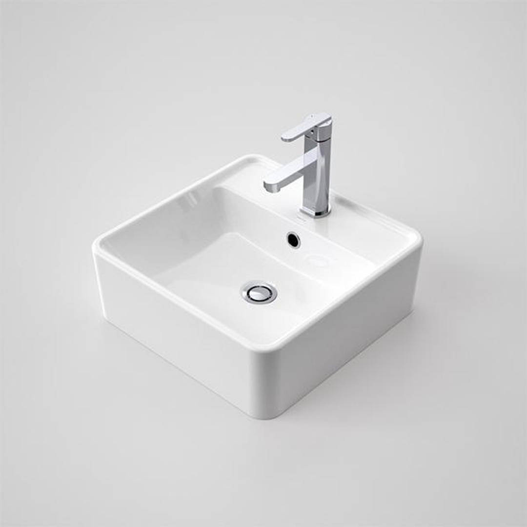 Caroma Carboni II Above Counter Basin White 1 Tap Hole