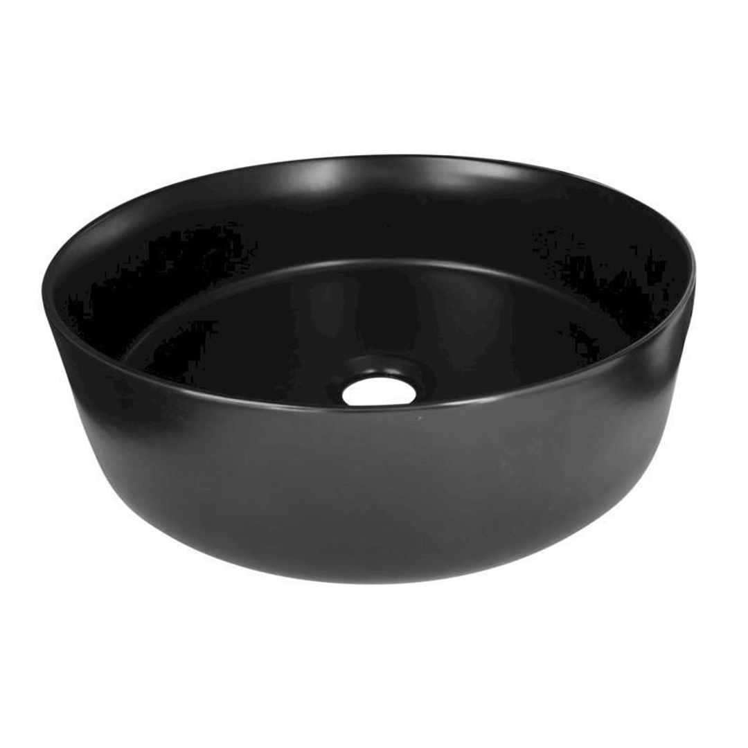 Siera Round Slimline Ceramic Vessel Basin Matt Black