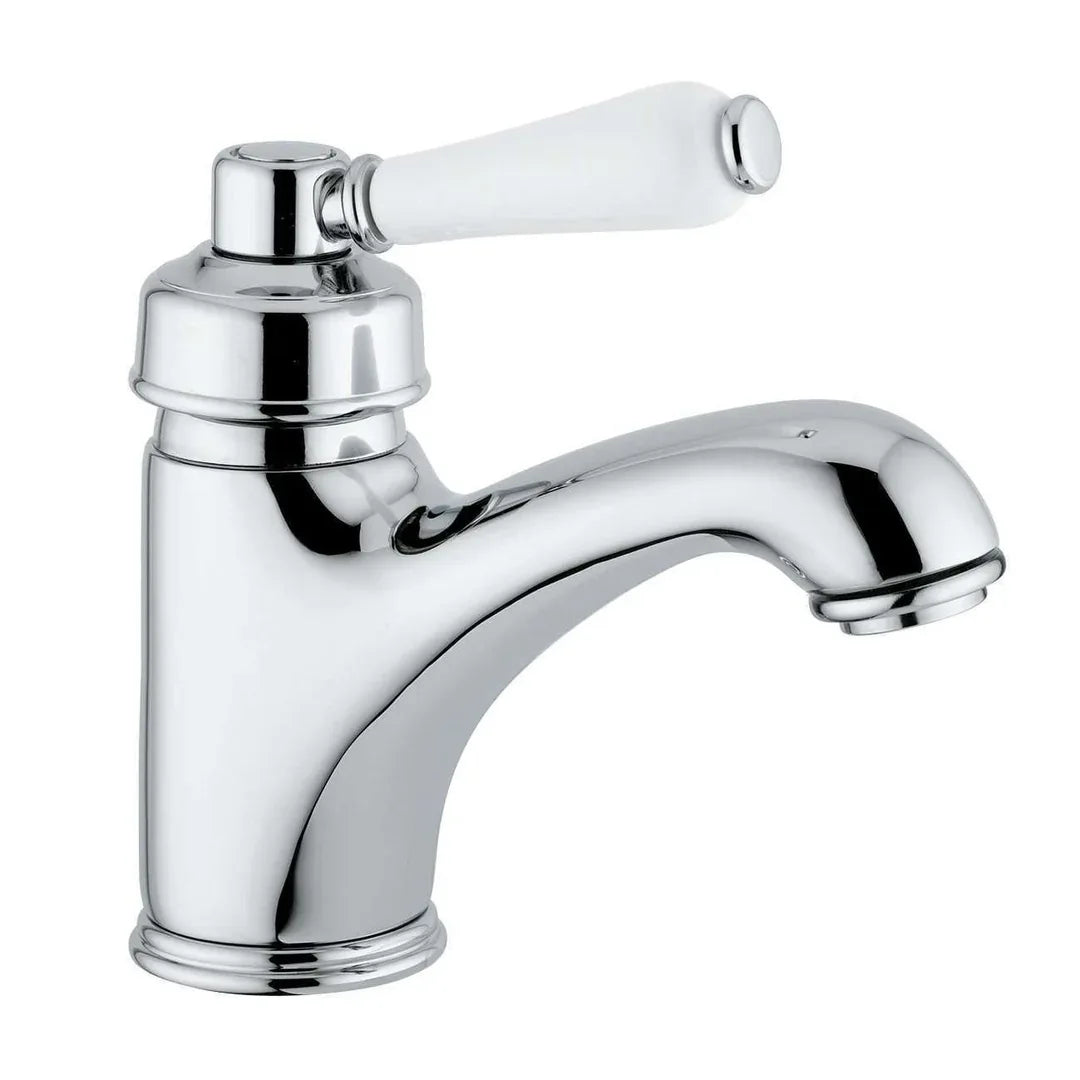 Abey Provincial Single Lever Basin Mixer Porc Handle Chrome - Burdens Plumbing