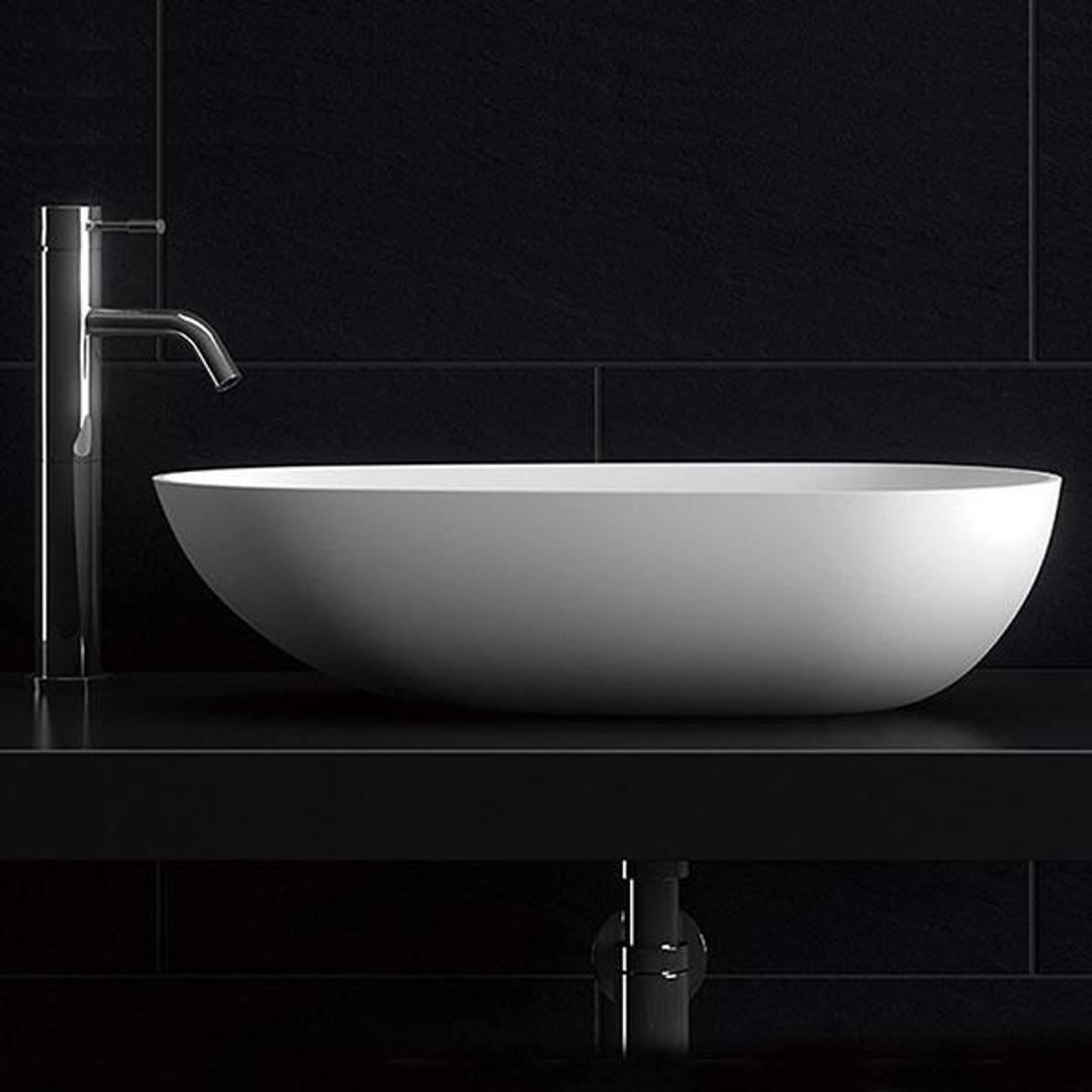 Kaskade Viva Cast Stone Above Counter Basin Matt White