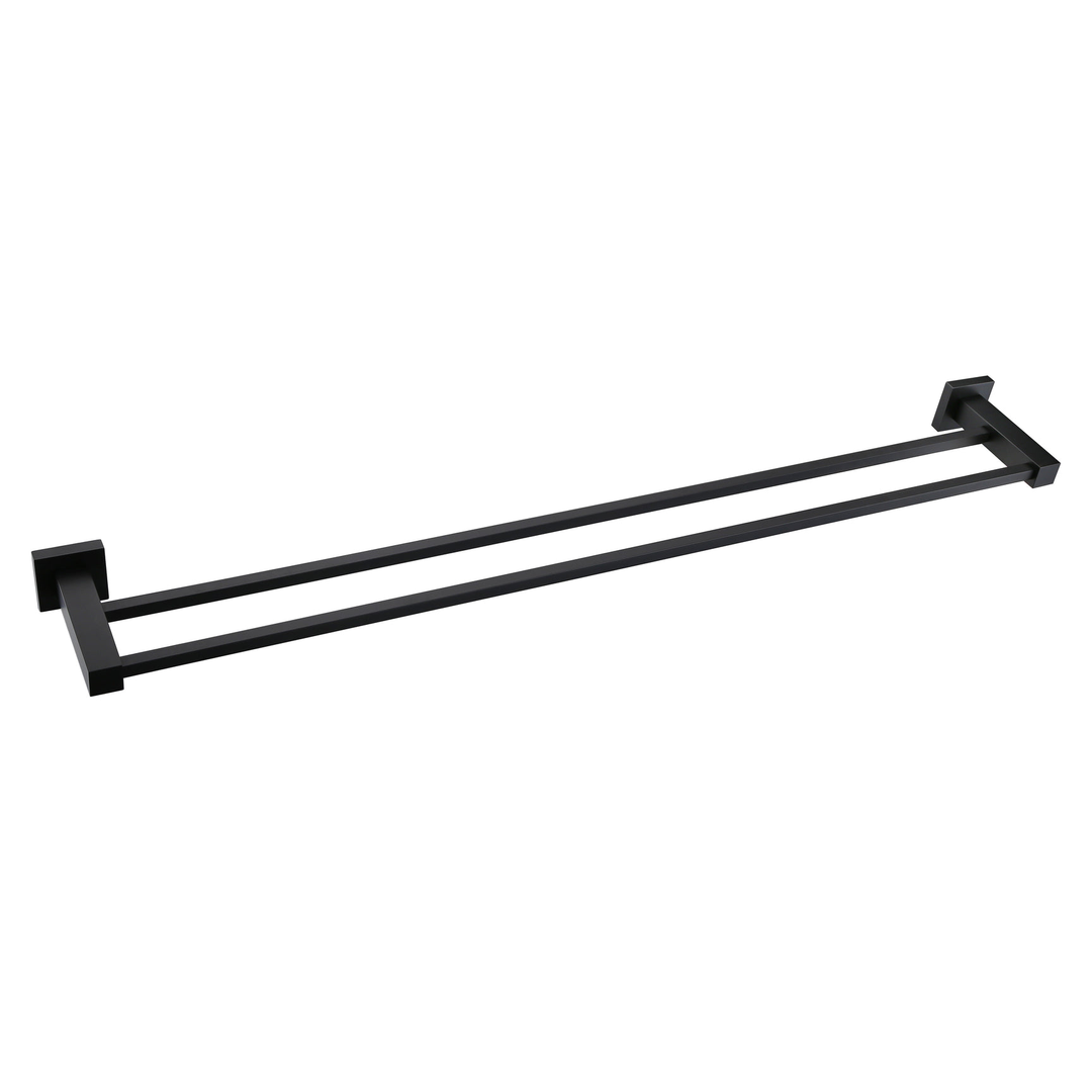 Meir Square Double Towel Rail 600Mm Matte Black