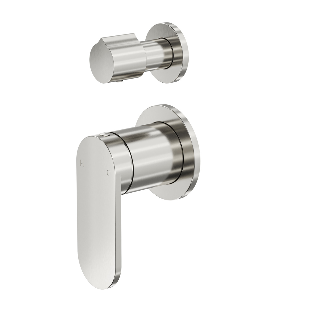 Linsol Capo 2-Plate Wall Mixer With Divertor Trim Kit - Brushed Nickel