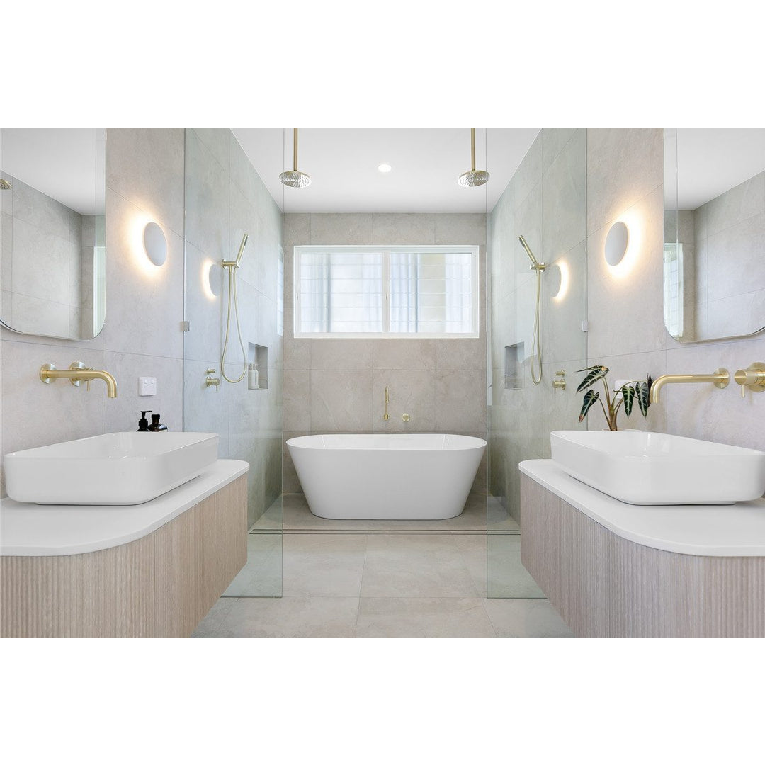 Meir Round High Rise Swivel Wall Spout Tiger Bronze