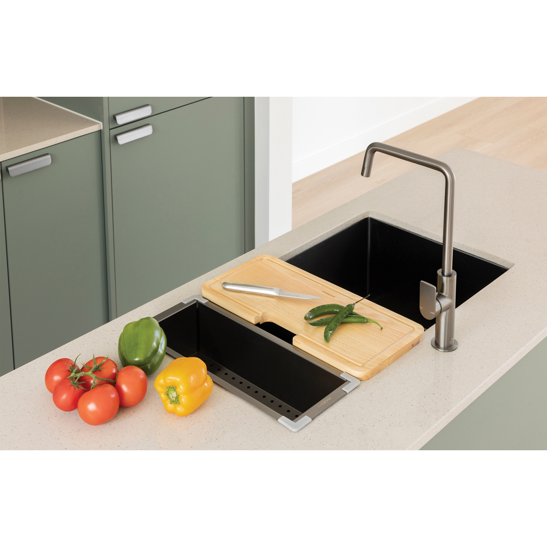 Phoenix 4000 Series Double Bowl Under / Over Sink Brushed Black