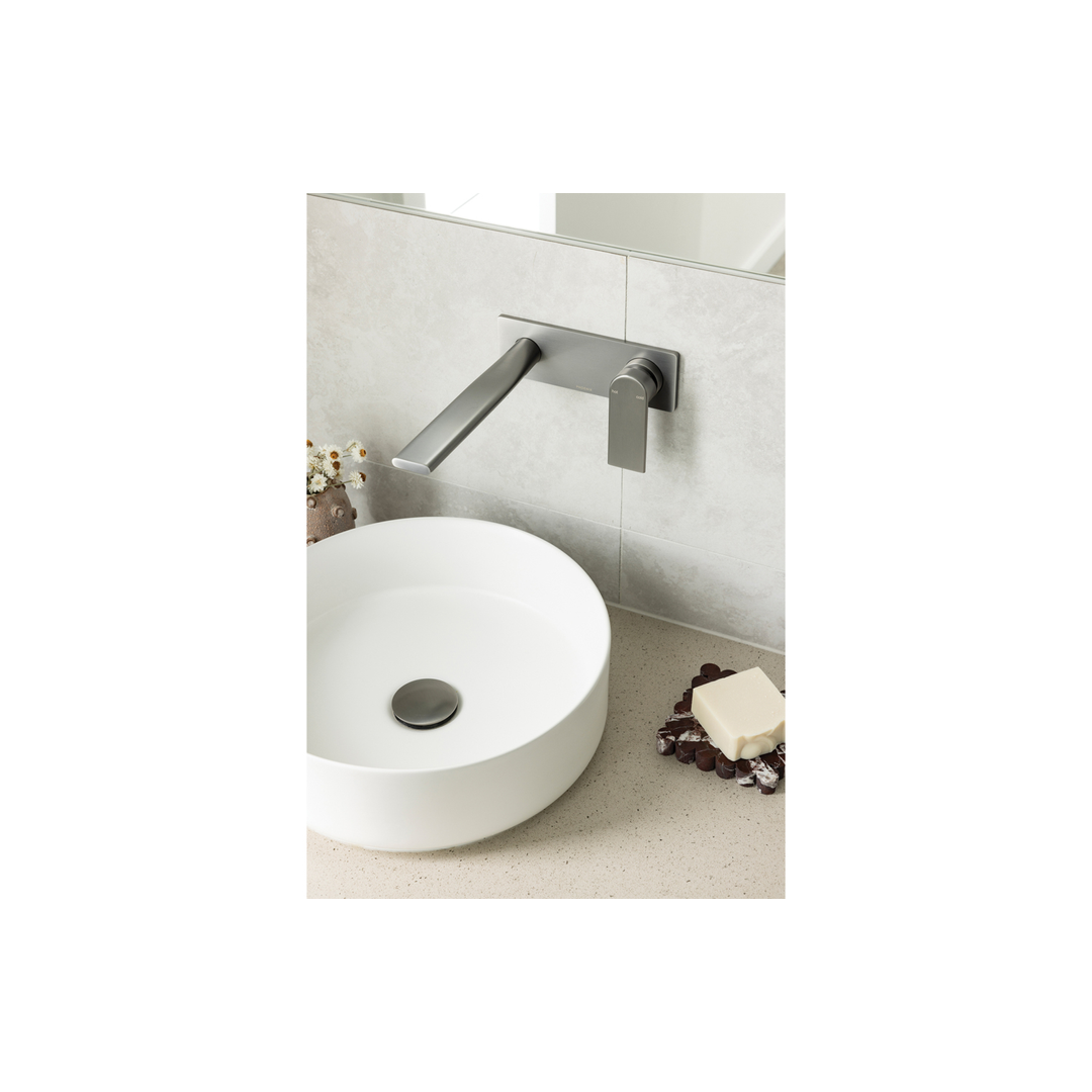 Phoenix Teel Switchmix Wall Basin / Bath Mixer Set 200Mm Fit-Off Kit Brushed Carbon