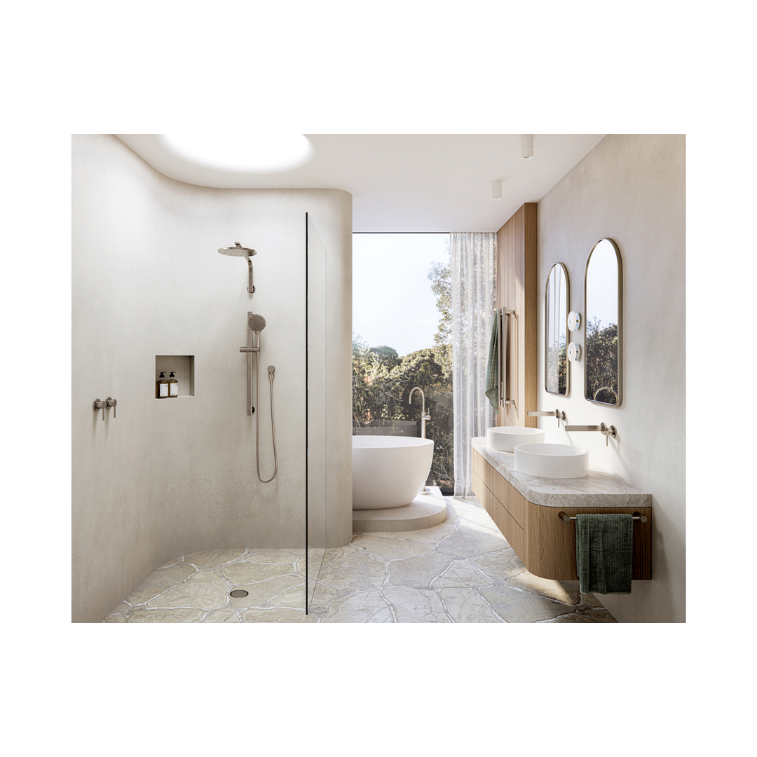 Phoenix Vivid Slimline Hand Towel Rail 350mm - Brushed Nickel