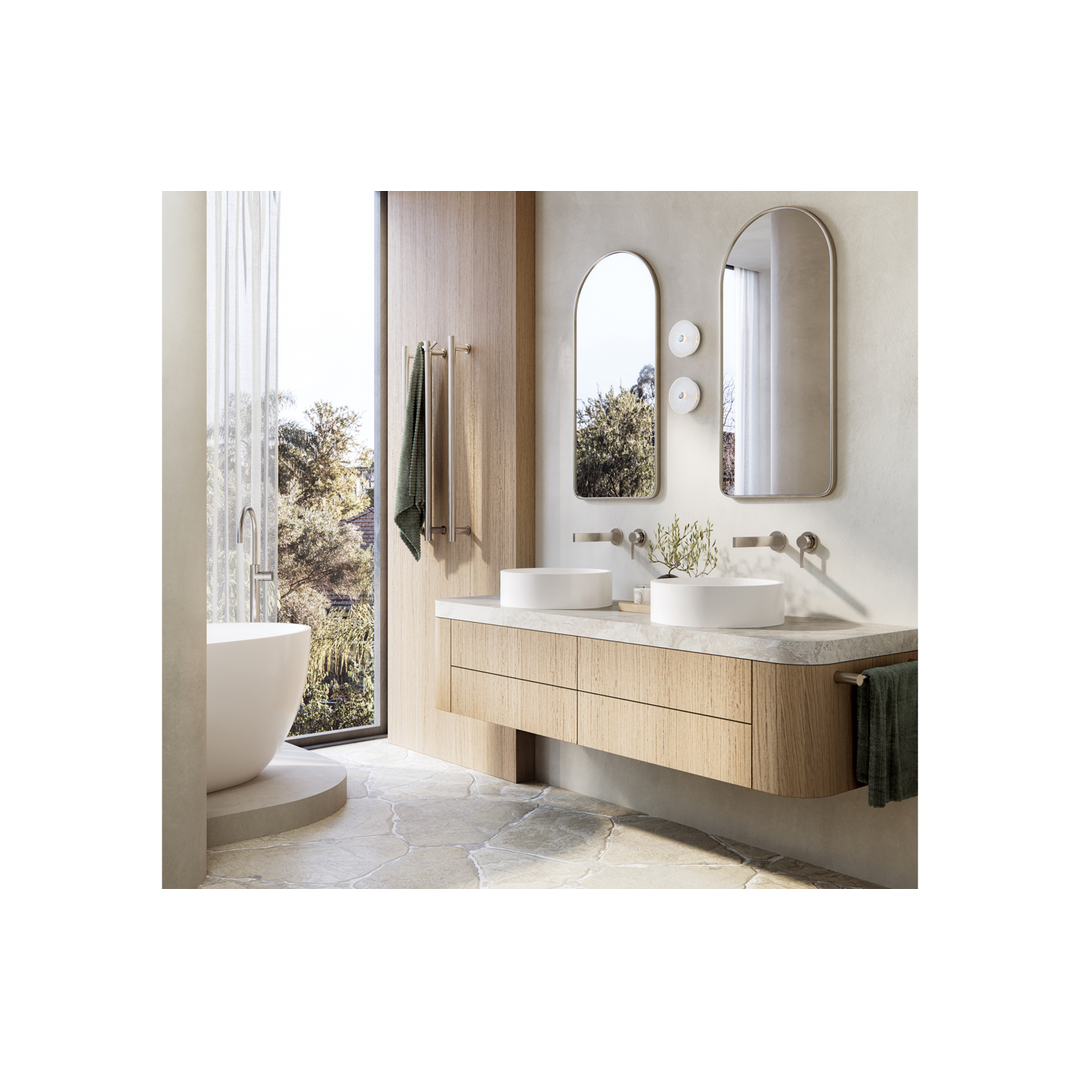 Phoenix Lexi Mkii Switchmix Wall Basin Mixer Set 200Mm Fit-Off Kit Brushed Nickel