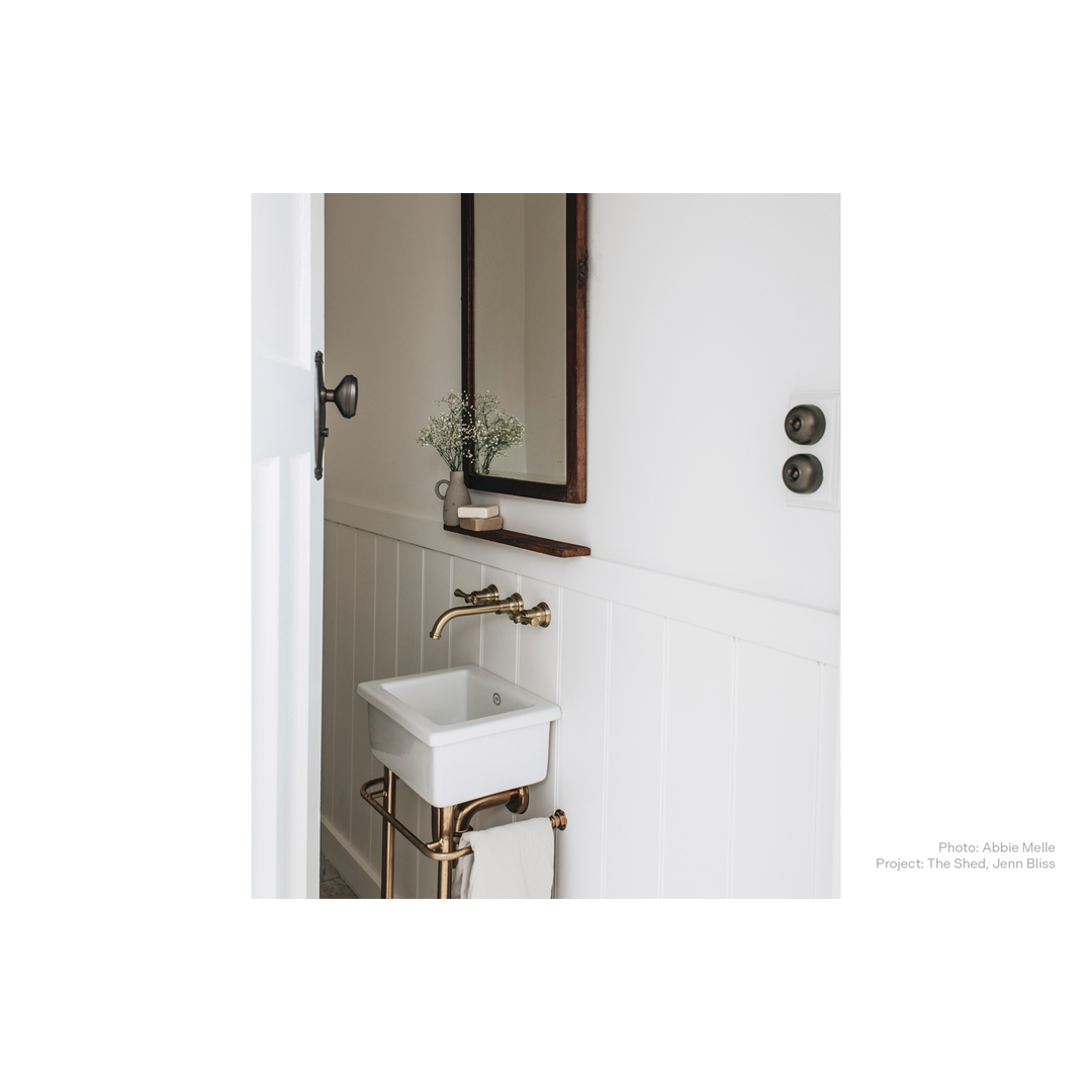 Phoenix Cromford Wall Basin / Bath Tap Set Brushed Gold