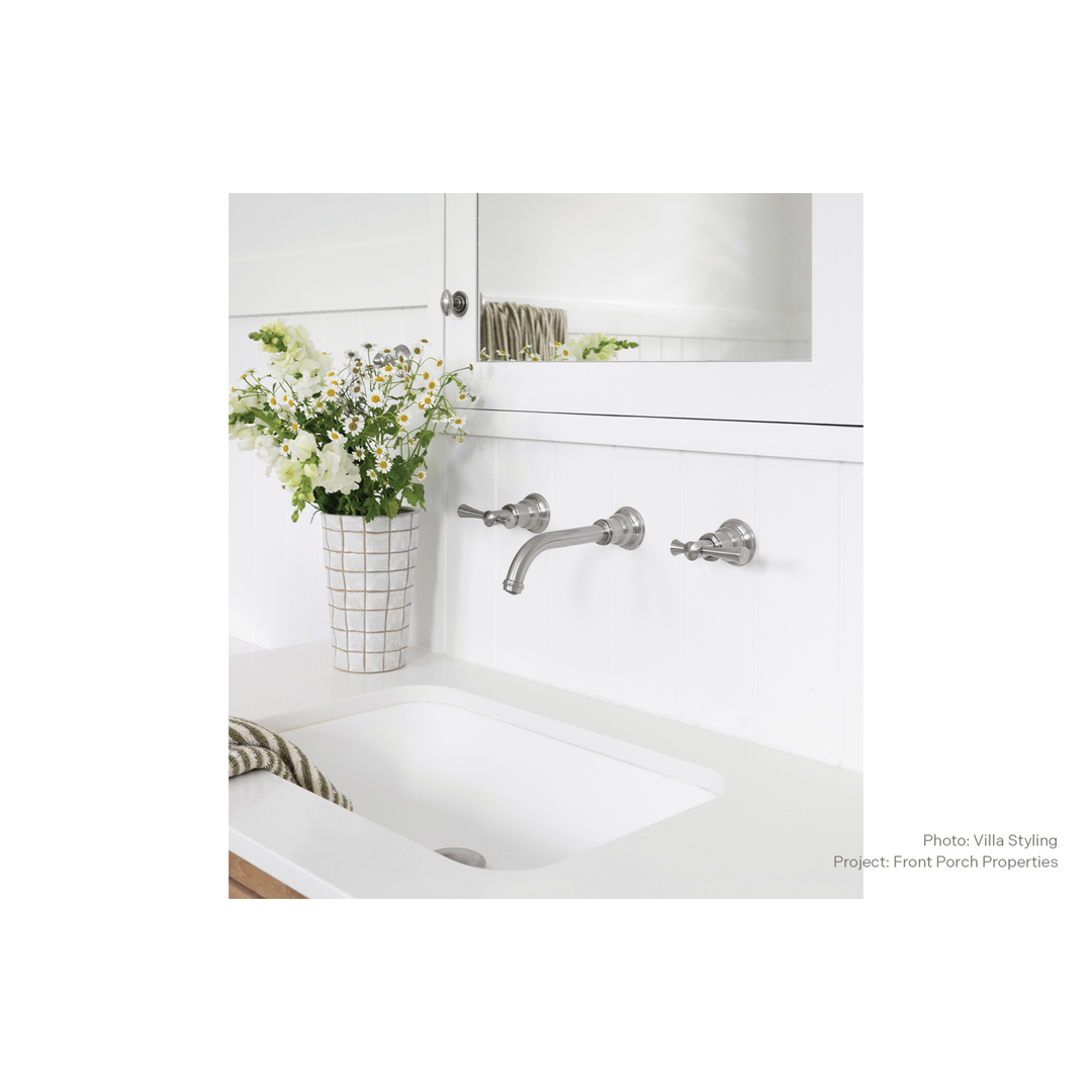 Phoenix Cromford Wall Basin / Bath Tap Set Brushed Nickel