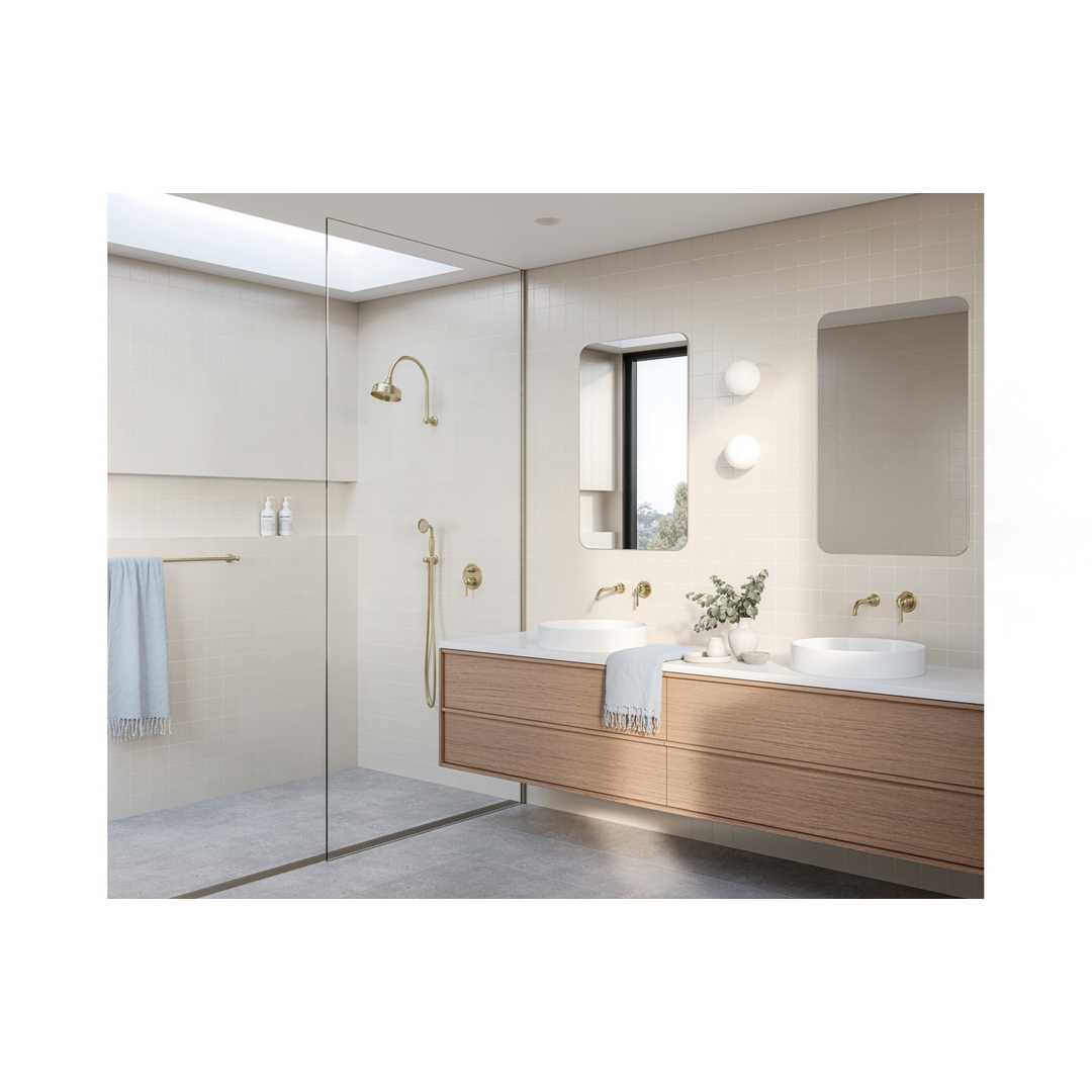 Phoenix Cromford Wall Basin / Bath Outlet 200Mm Brushed Gold