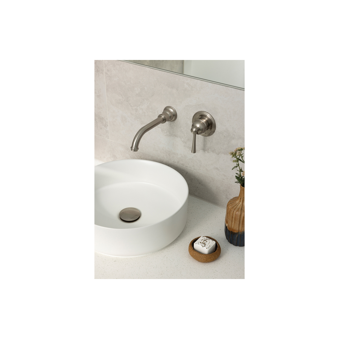 Phoenix Cromford Switchmix Wall Basin / Bath Mixer Set Brushed Nickel