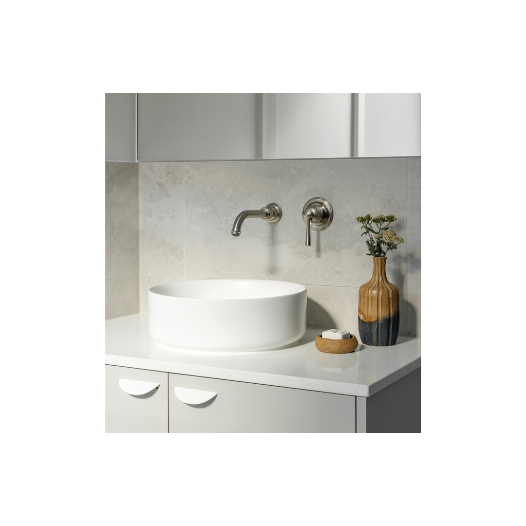 Phoenix Cromford Switchmix Wall Basin / Bath Mixer Set Brushed Nickel