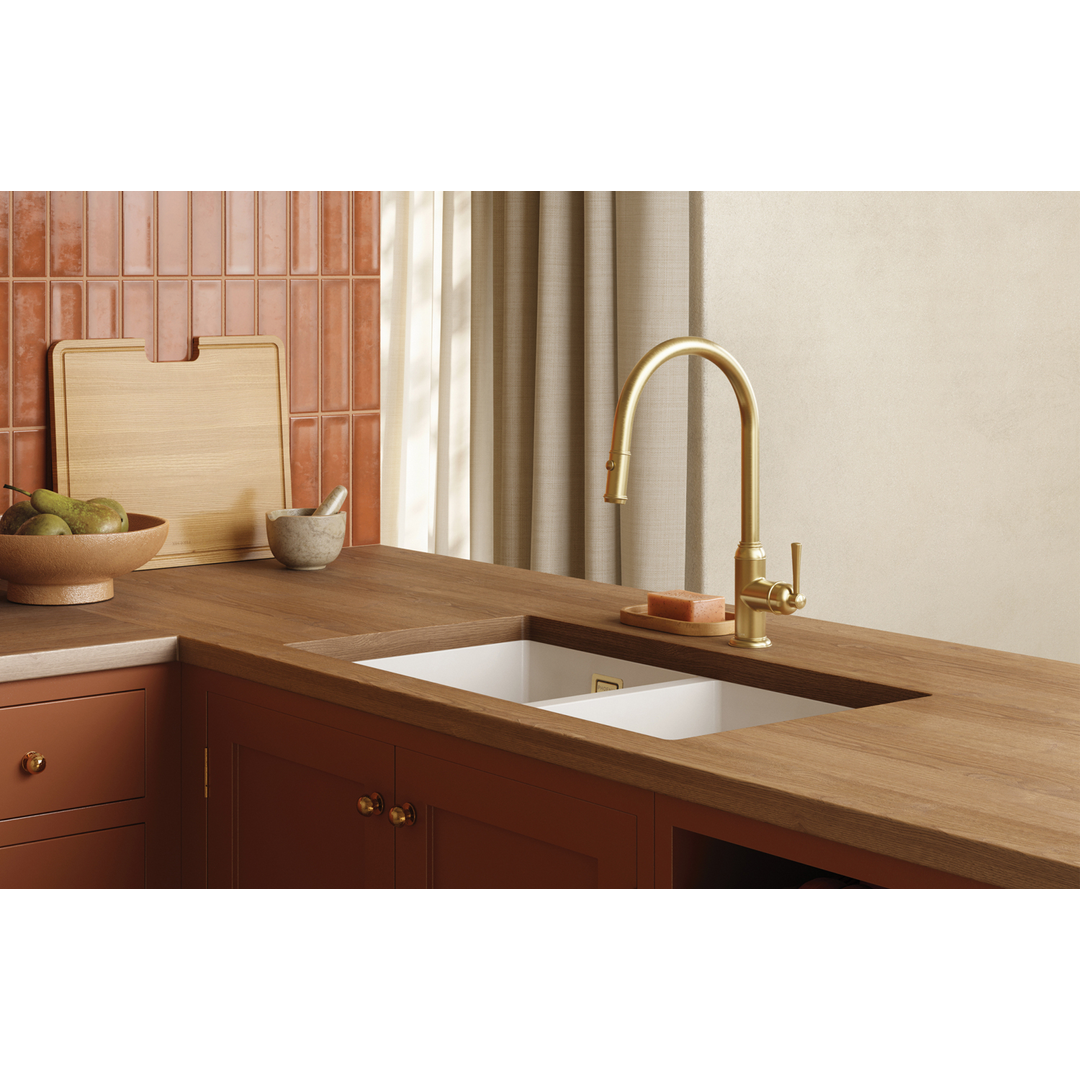 Phoenix Cromford Pull Out Sink Mixer Brushed Gold