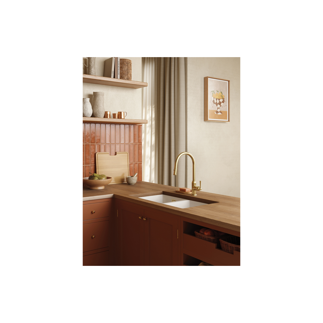 Phoenix Cromford Pull Out Sink Mixer Brushed Gold