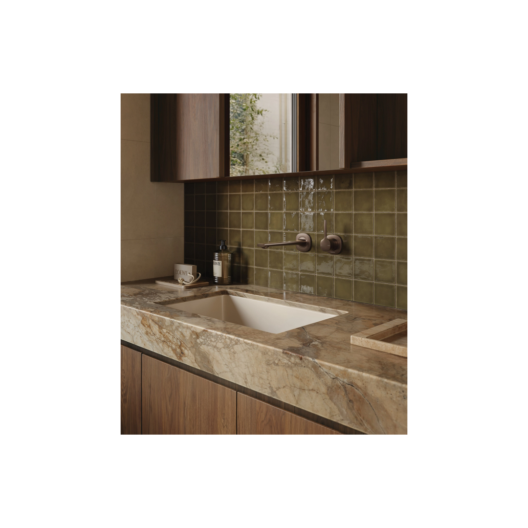 Phoenix Vask Switchmix Wall Basin / Bath Mixer Set 200Mm Pin Up Fit-Off Kit Brushed Bronze