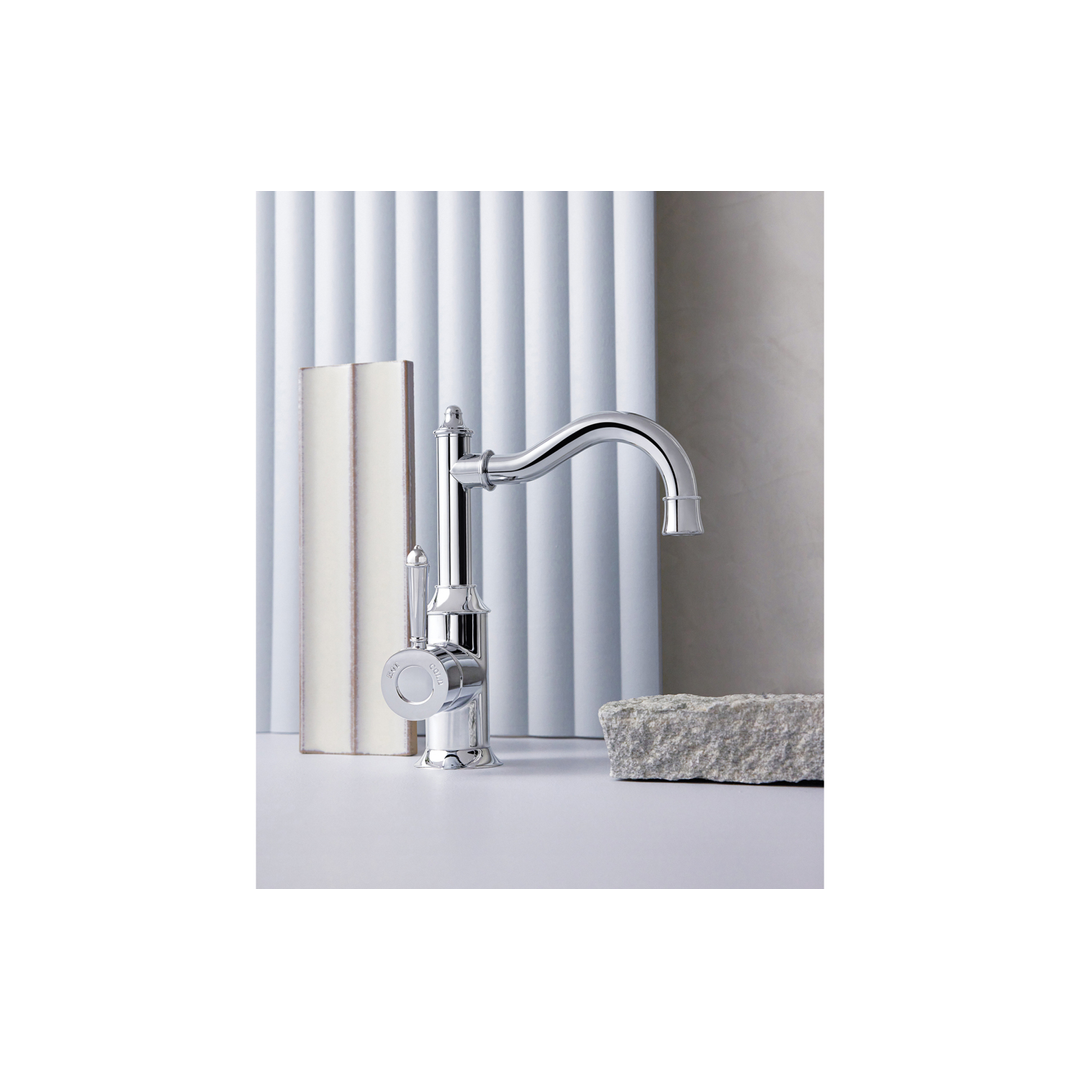 Phoenix Nostalgia Basin Mixer 160mm Shepherds Crook Chrome