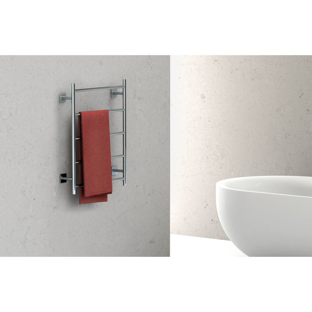 Phoenix RadII Towel Ladder 750 X 740mm Round Plate - Chrome