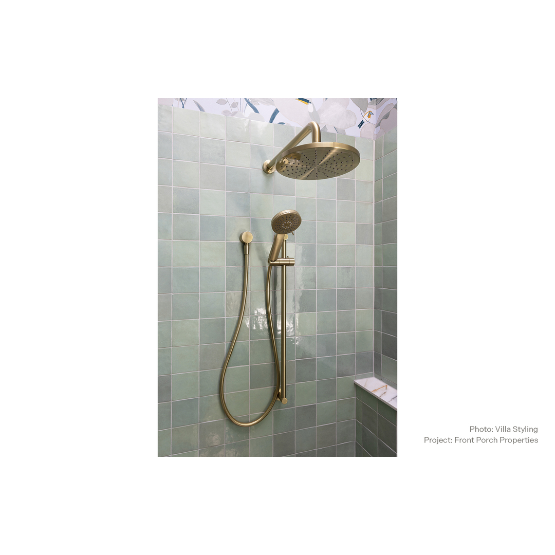Phoenix Vivid Slimline Rail Shower - Brushed Nickel