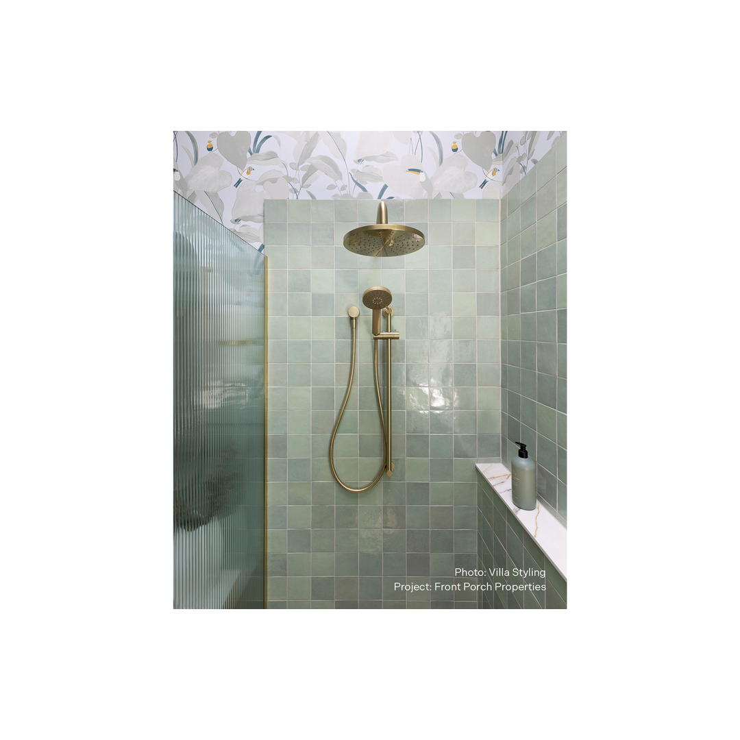 Phoenix Vivid Slimline Rail Shower - Brushed Nickel