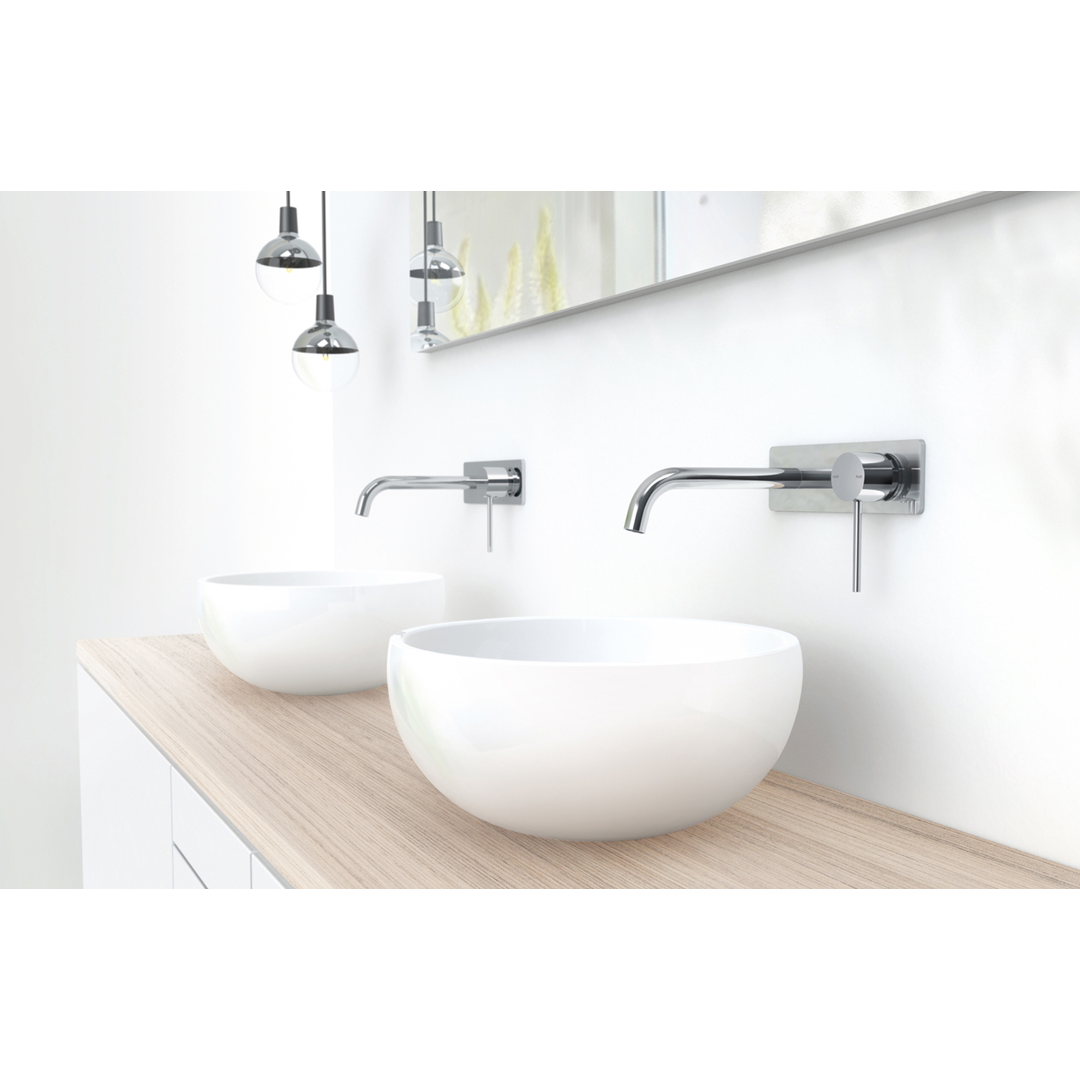 Phoenix Vivid Slimline Wall Basin Set Curved 180mm - Chrome