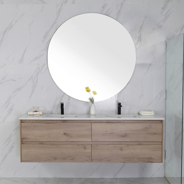 Aulic Max Wall Hung Finger Pull Cabinet For Double Bowl 1480X450X540Mm