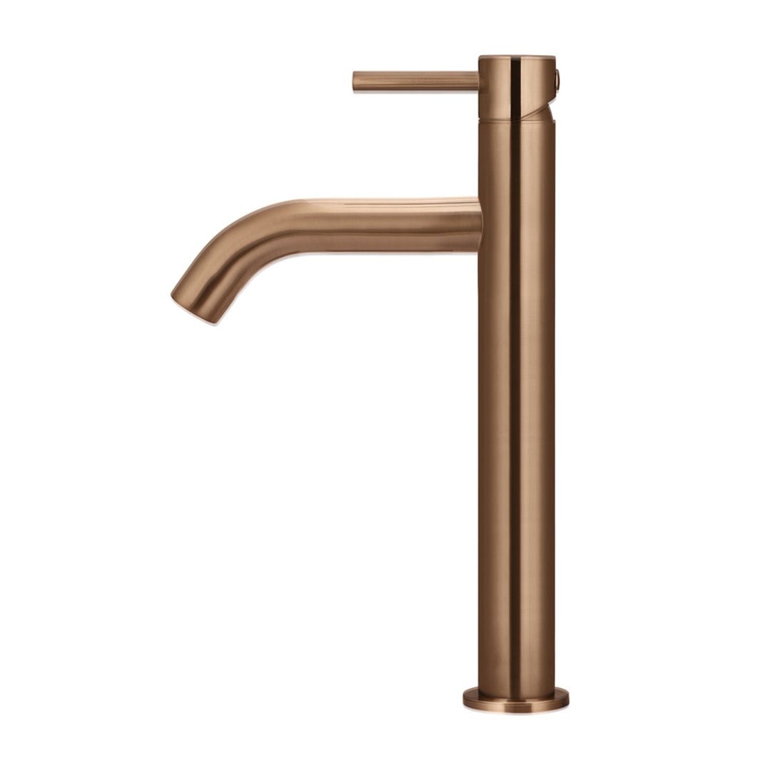 Meir Piccola Tall Basin Mixer Tap With 130Mm Spout Lustre Bronze