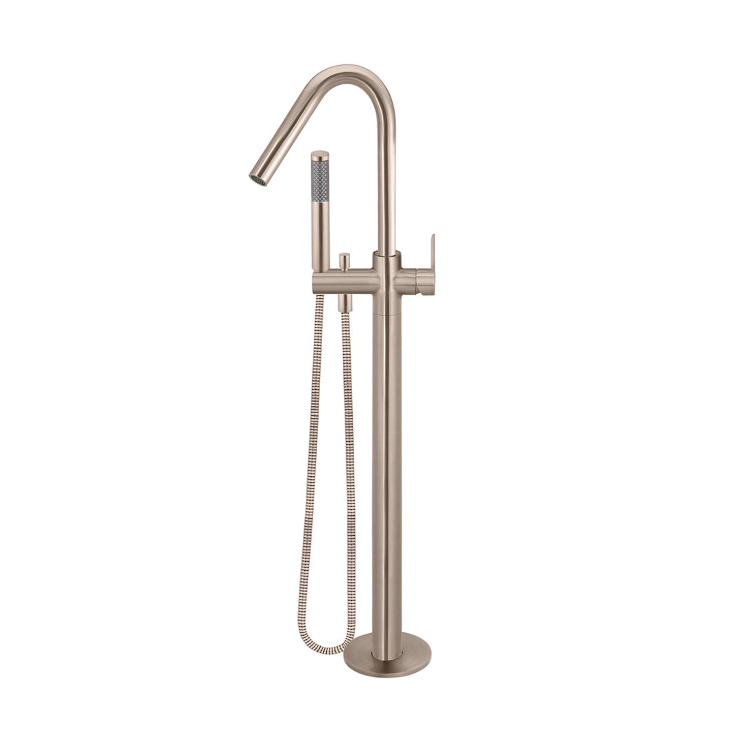 Meir Round Paddle Freestanding Bath Spout And Hand Shower Champagne