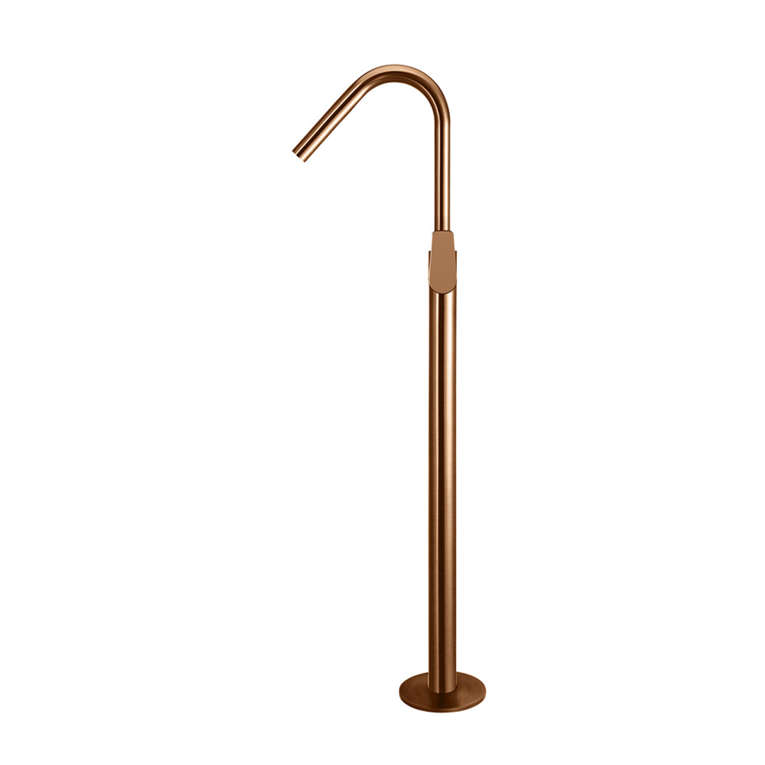 Meir Round Paddle Freestanding Bath Spout And Hand Shower Lustre Bronze