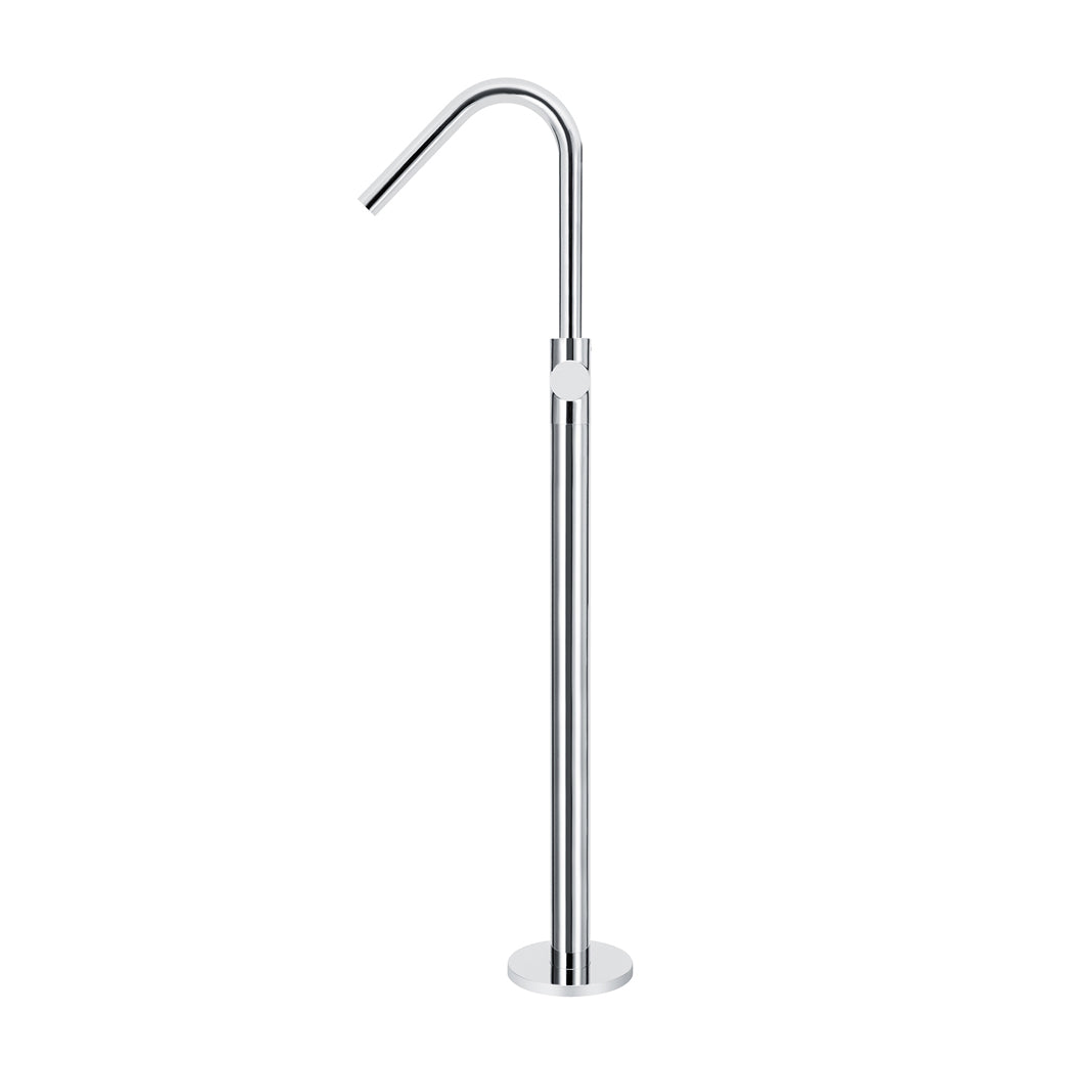 Meir Round Pinless Freestanding Bath Spout And Hand Shower Polished Chrome