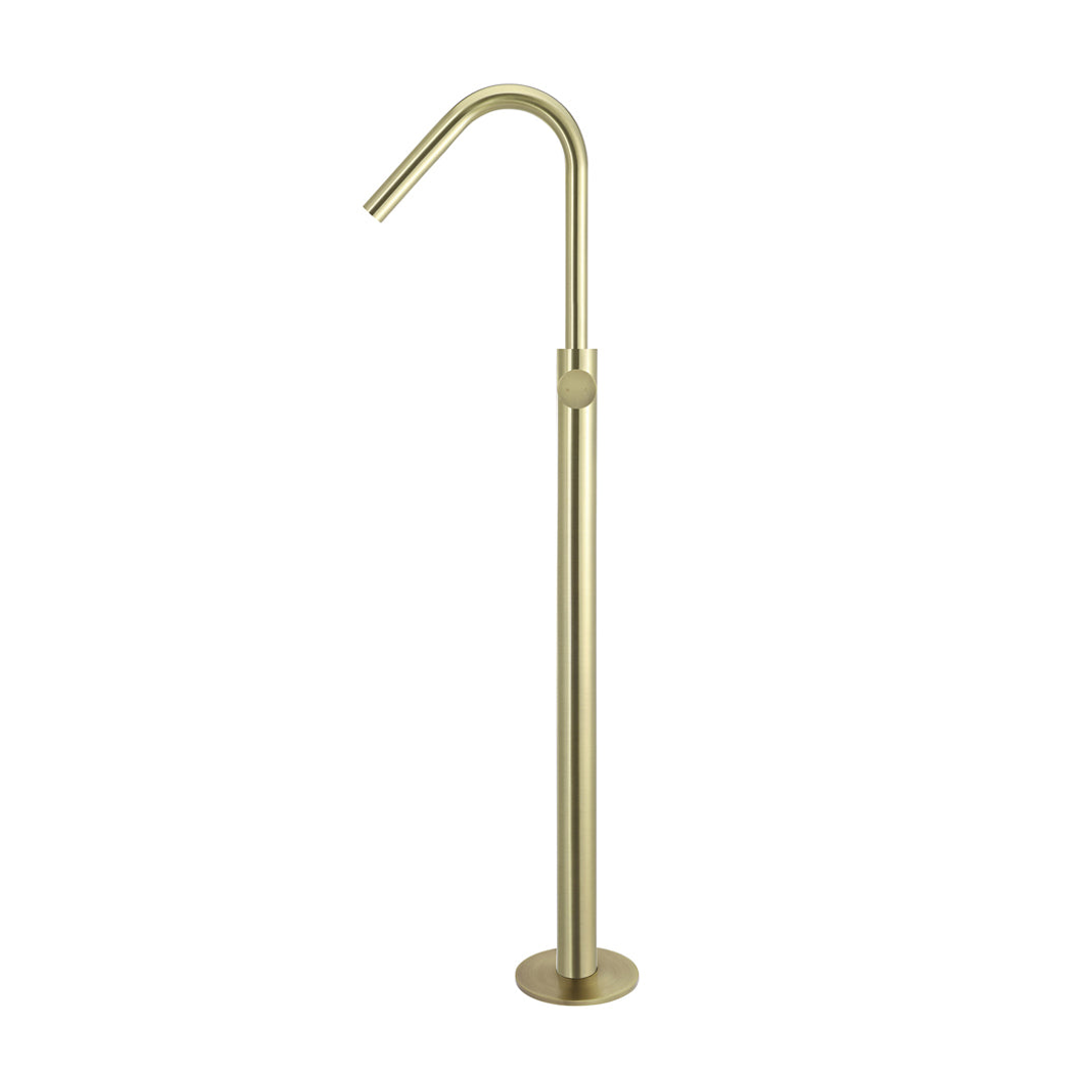 Meir Round Pinless Freestanding Bath Spout And Hand Shower Tiger Bronze