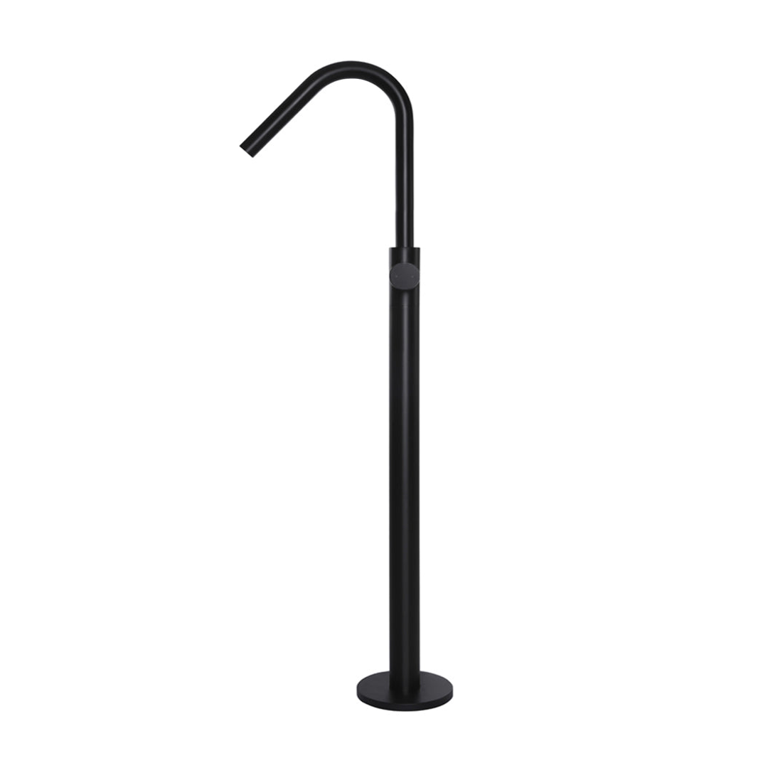 Meir Round Pinless Freestanding Bath Spout And Hand Shower Matte Black