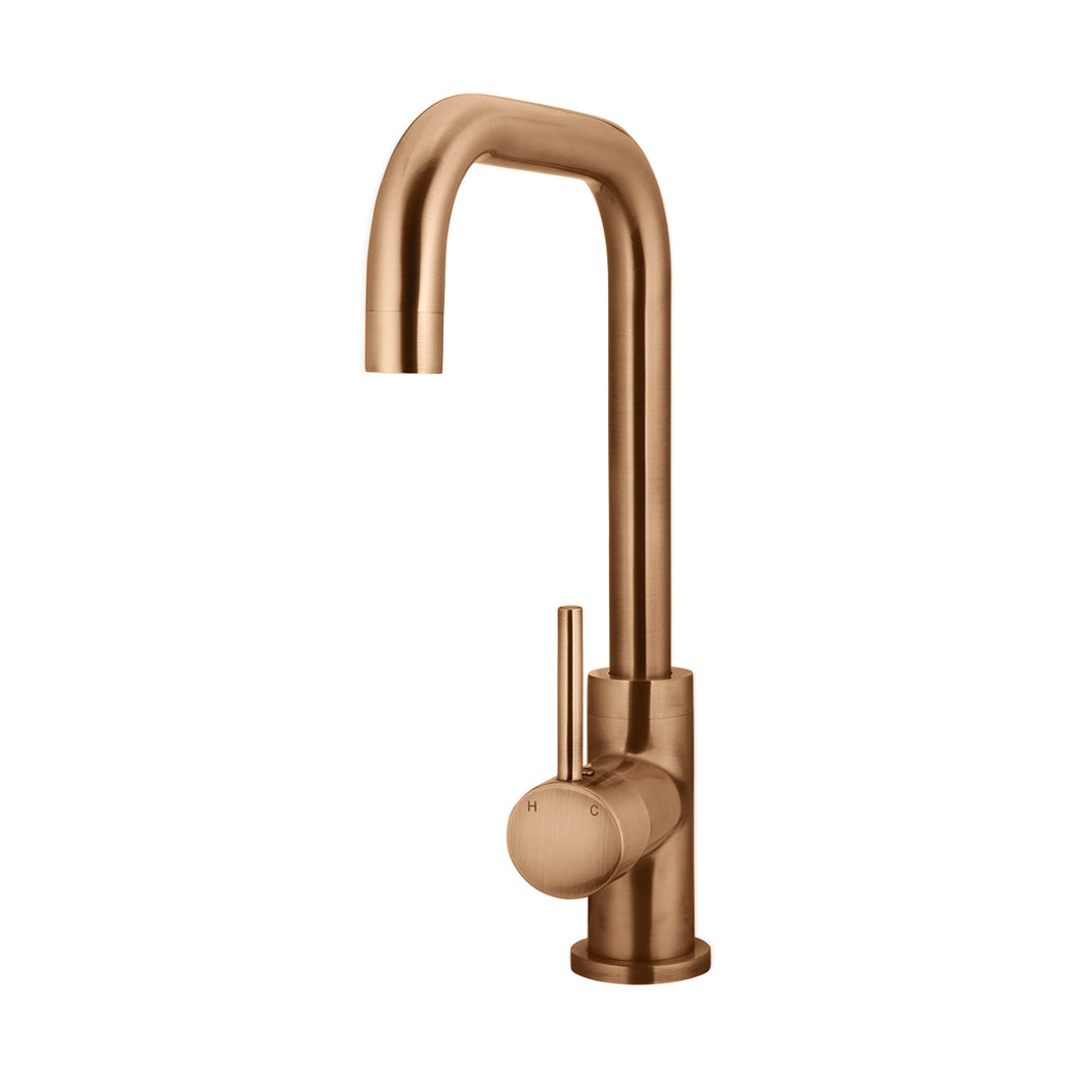 Meir Round Kitchen Mixer Tap Lustre Bronze