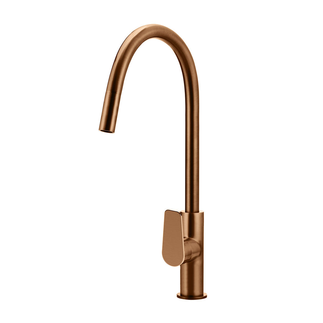 Meir Round Paddle Piccola Pull Out Kitchen Mixer Tap Lustre Bronze