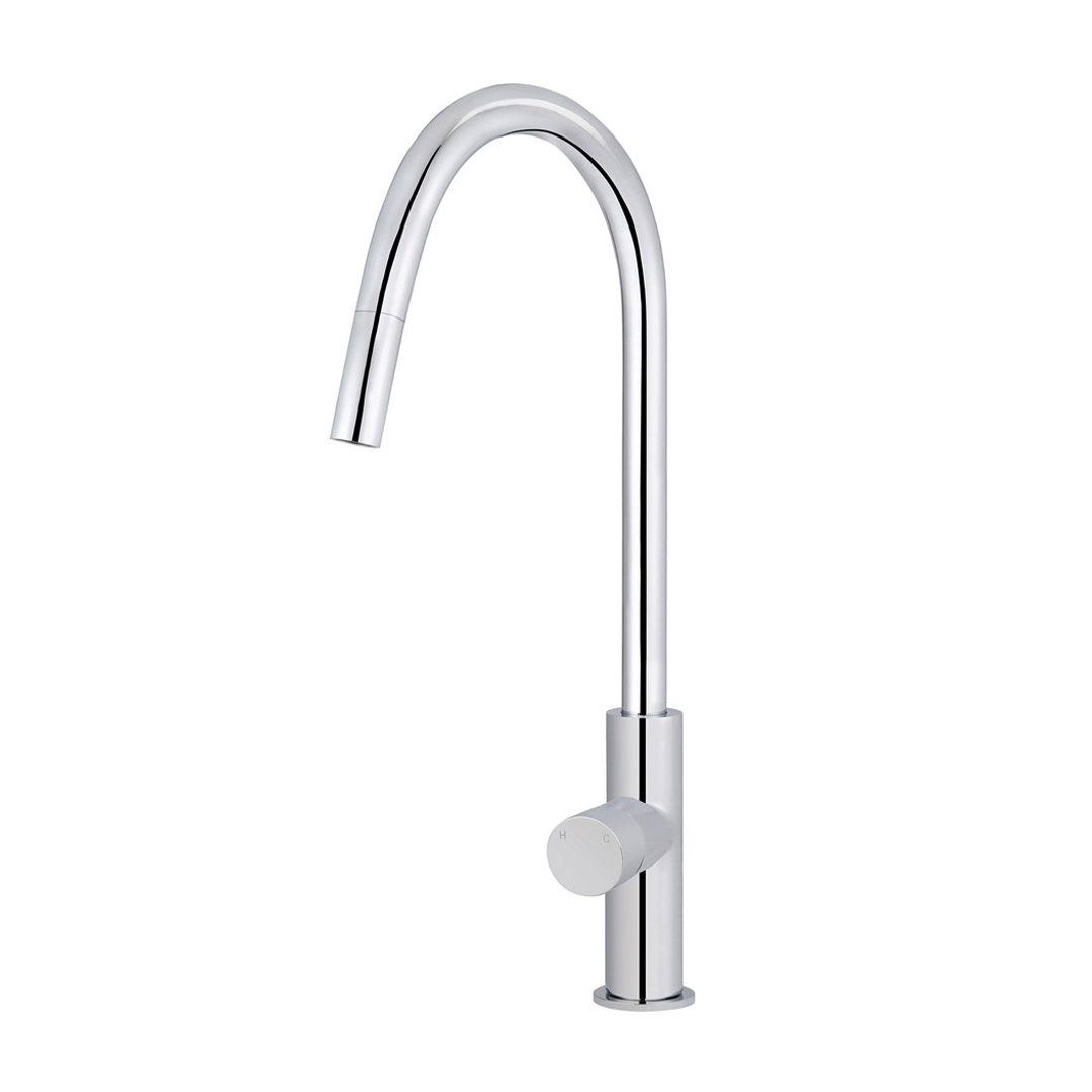 Meir Round Pinless Piccola Pull Out Kitchen Mixer Tap Polished Chrome