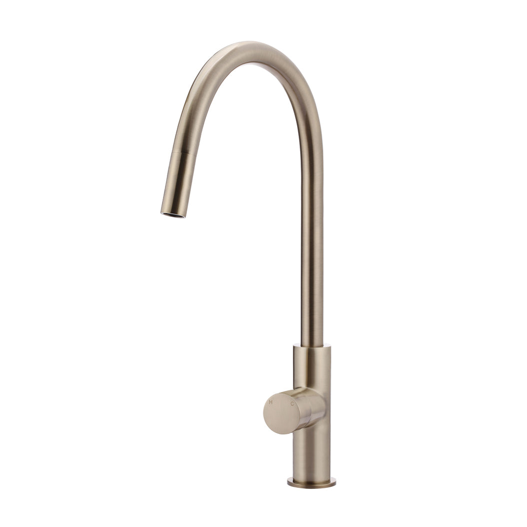 Meir Round Pinless Piccola Pull Out Kitchen Mixer Tap Champagne