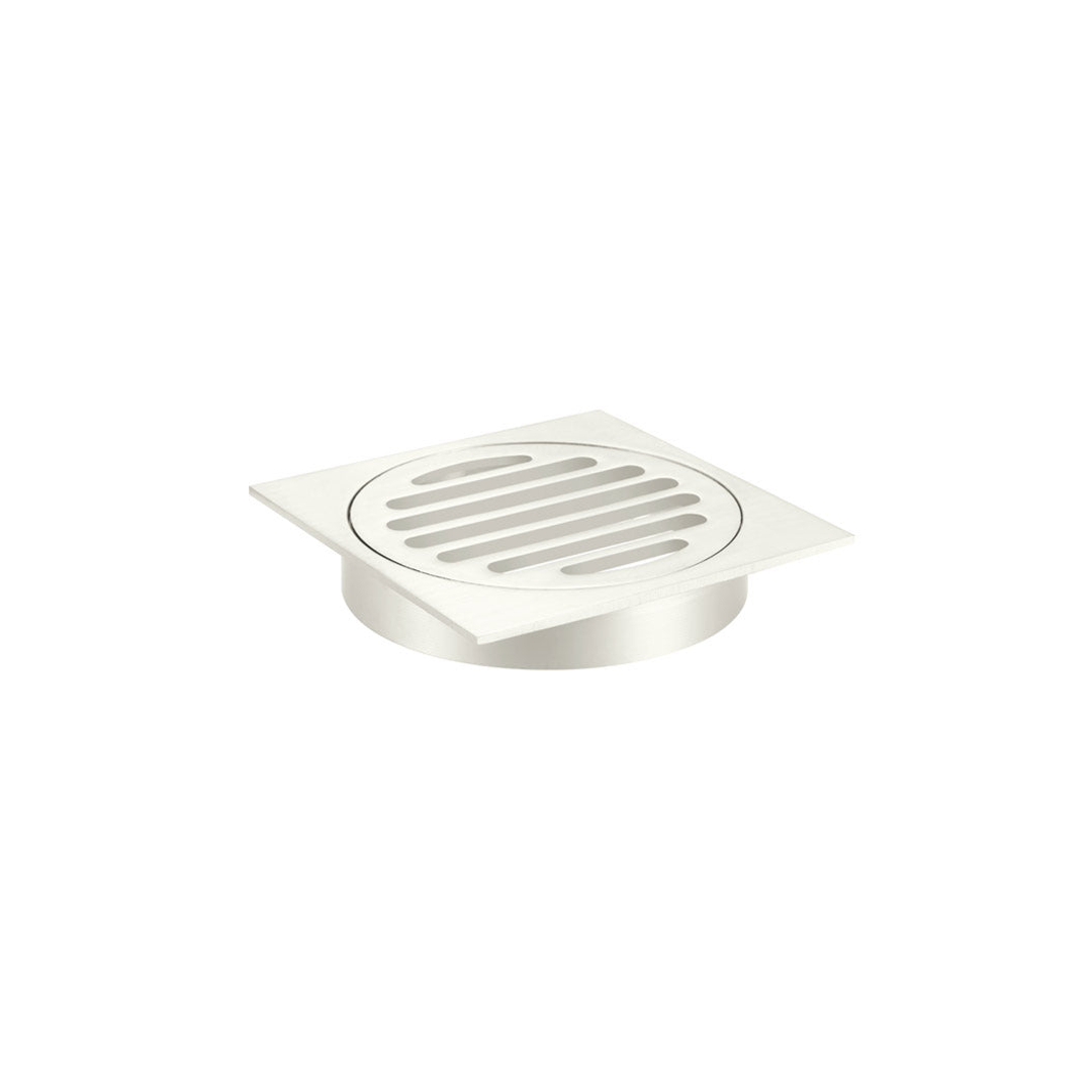 Meir Square Floor Grate Shower Drain 100mm Outlet Brushed Nickel Mp06-100-Pvdbn