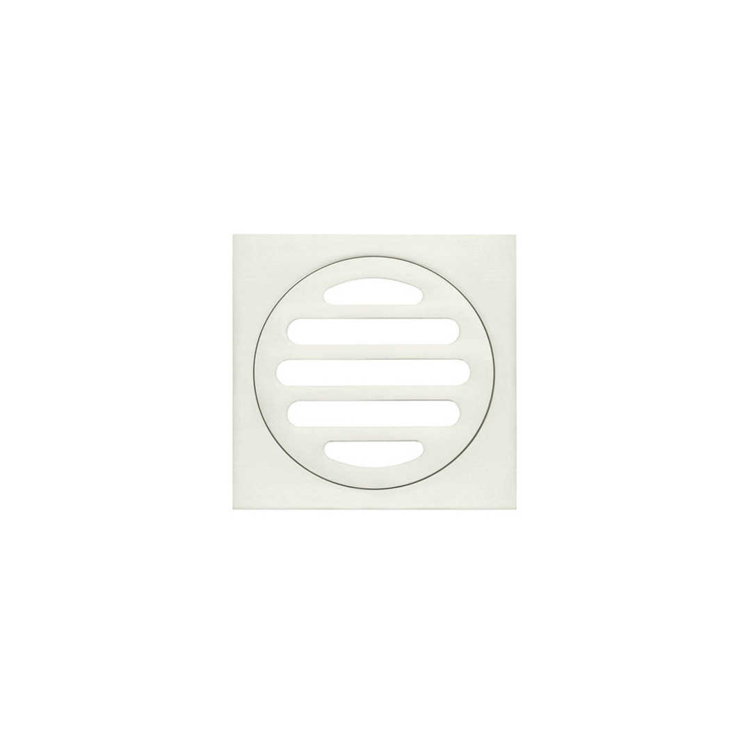 Meir Square Floor Grate Shower Drain 80mm Outlet Brushed Nickel Mp06-80-Pvdbn