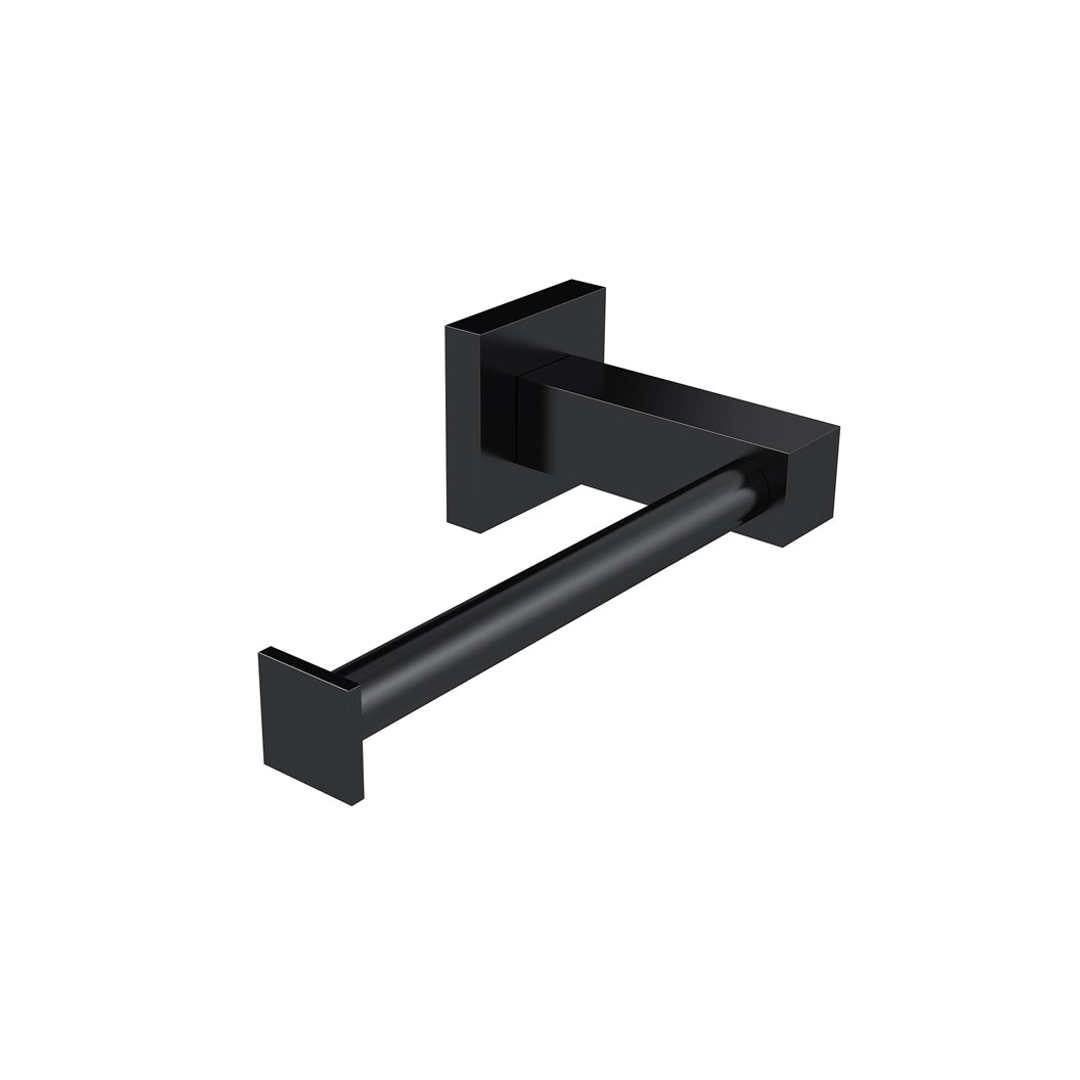 Meir Square Toilet Roll Holder With Round Bar Matte Black