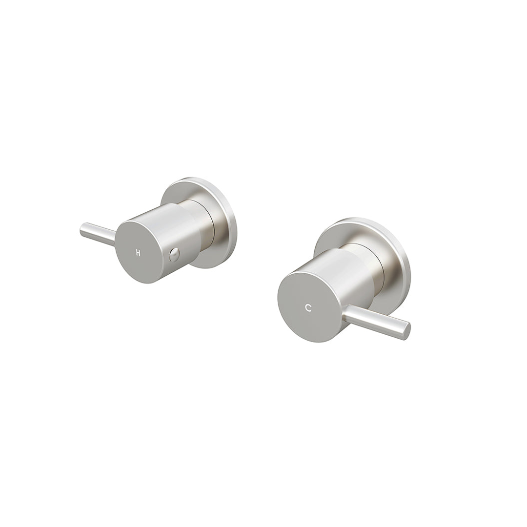 Meir Round Quarter Turn Wall Top Assemblies Brushed Nickel