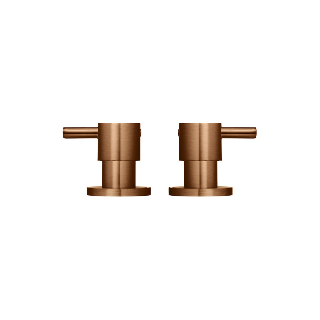 Meir Round Quarter Turn Wall Top Assemblies Lustre Bronze