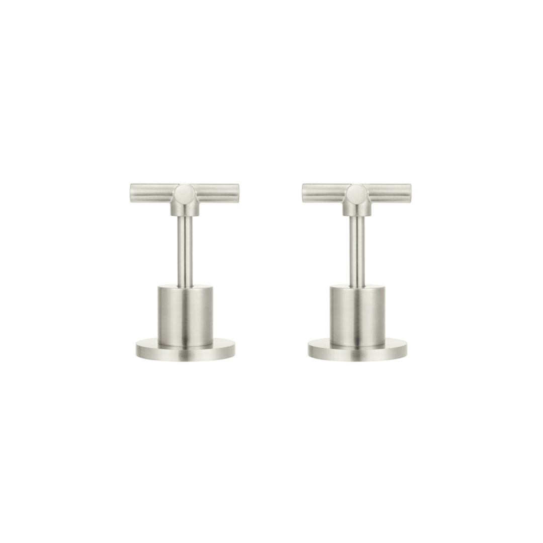 Meir Cross Handle Jumper Valve Wall Top Assemblies Brushed Nickel
