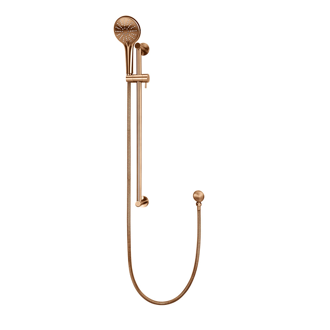 Meir Round Three Function Hand Shower On Rail Column Lustre Bronze