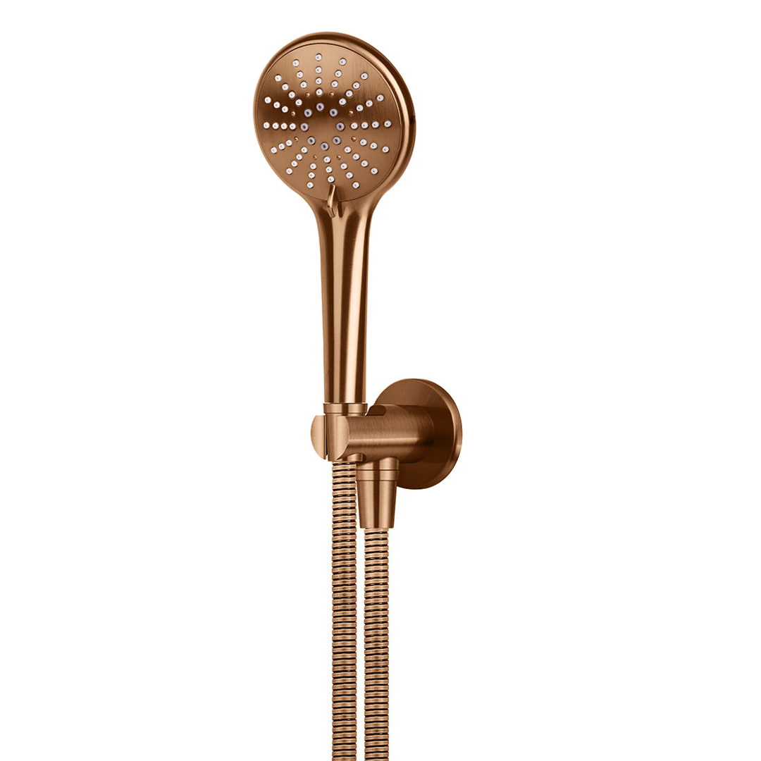 Meir Round Three Function Hand Shower On Fixed Bracket Lustre Bronze