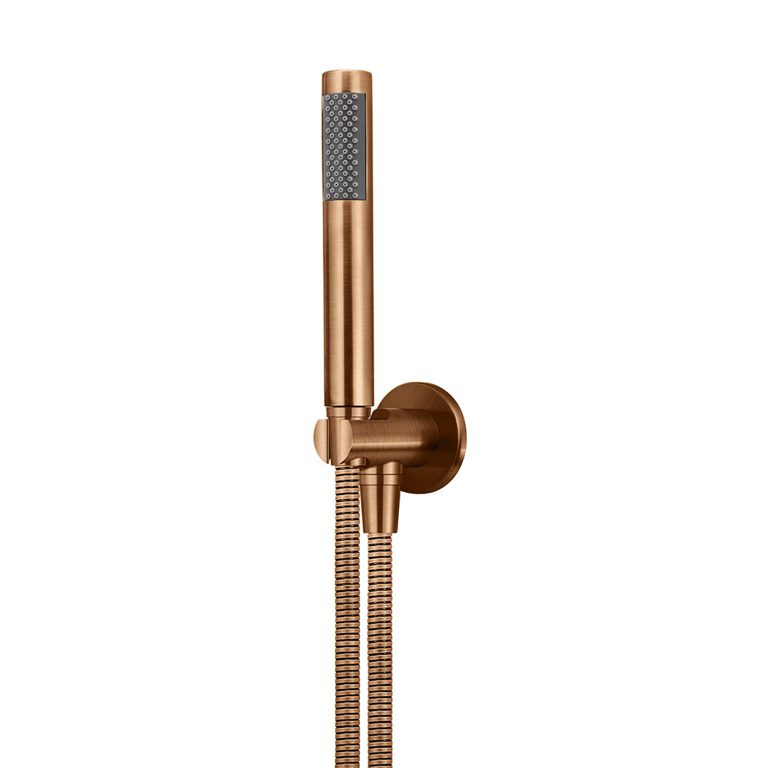 Meir Round Hand Shower On Fixed Bracket Lustre Bronze
