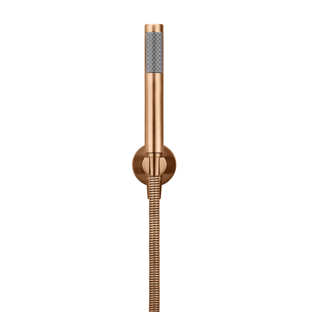 Meir Round Hand Shower On Fixed Bracket Lustre Bronze