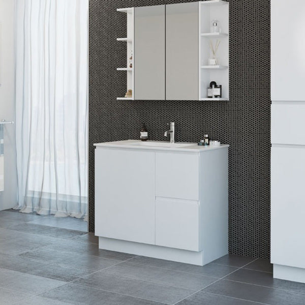 Timberline Nevada 900mm Vanity Centre Bowl Stdm Top Floor Standing