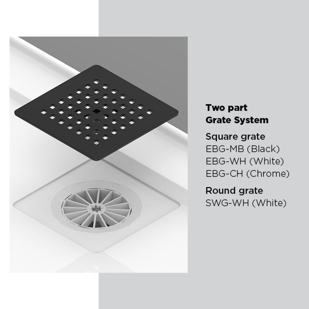 Oceano Stonelite Eco Base Rear Outlet Chrome Waste 820 X 900