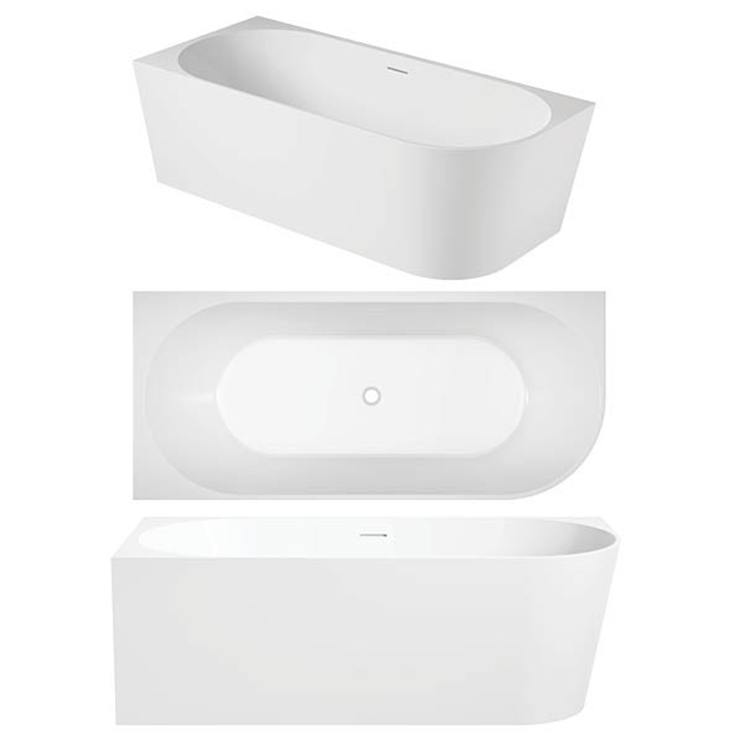 Oceano Eco 1500 Corner Bath Left Hand White 1500mm X 730mm
