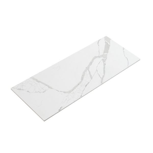 Aulic Leona 900Mm Wall-Hung Vanity - Palis White Flat Quartz Stone Top